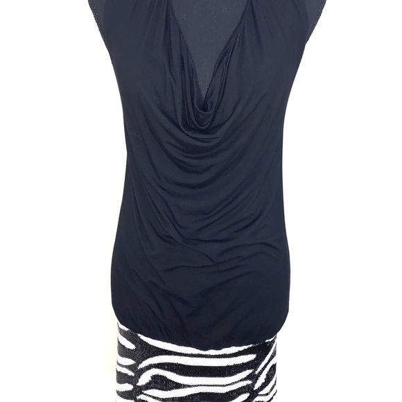 Bebe zebra print sequence backless halter for women size L - Picture 3 of 9